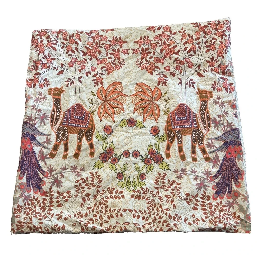 Anthropologie Sham Desert Garden Organic Cotton Printed Percale Euro Sham